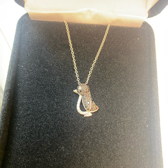 Effy Black Diamond Penguin Necklace